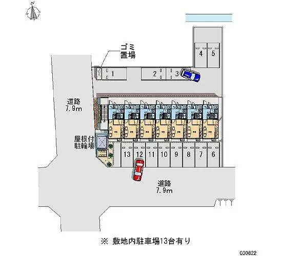 ★手数料０円★福井市二の宮１丁目　月極駐車場（LP）